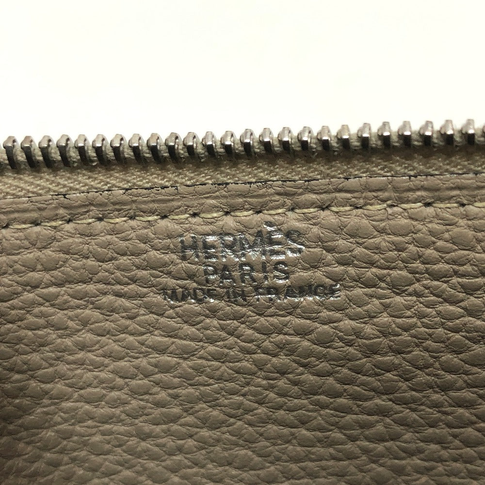 HERMES Long Wallet Purse Togo beige Dogon GM Women Used