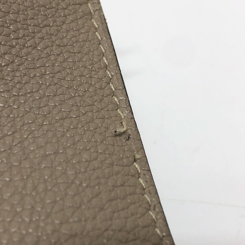 HERMES Long Wallet Purse Togo beige Dogon GM Women Used