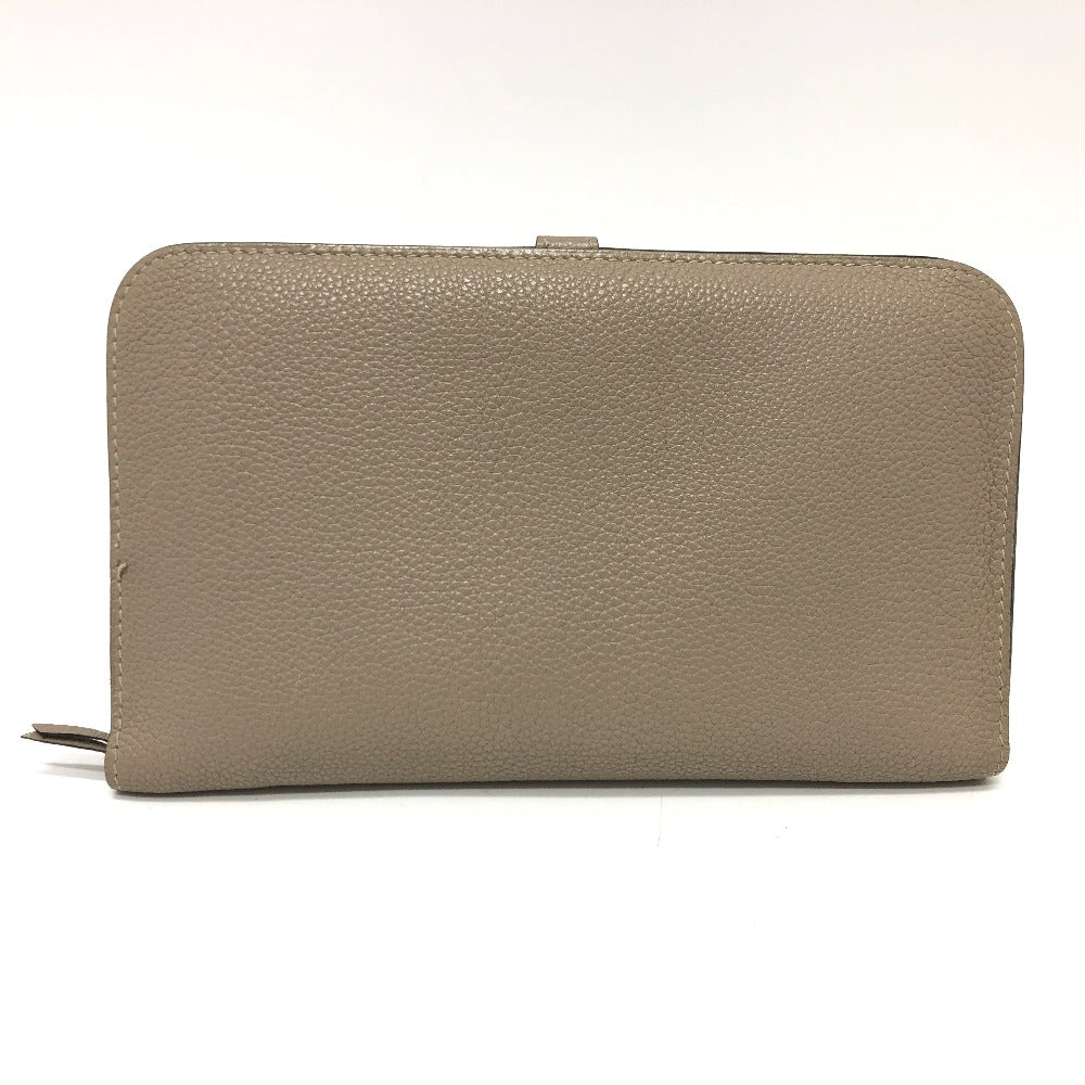 HERMES Long Wallet Purse Togo beige Dogon GM Women Used