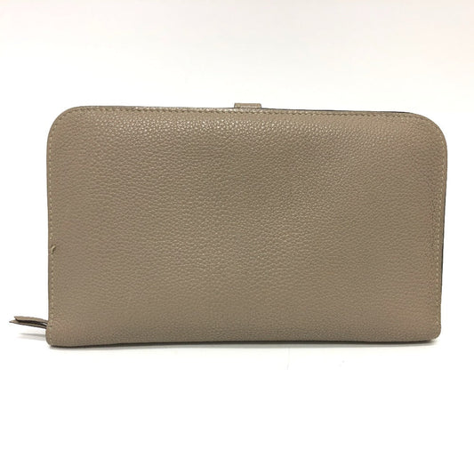 HERMES Long Wallet Purse Togo beige Dogon GM Women Used