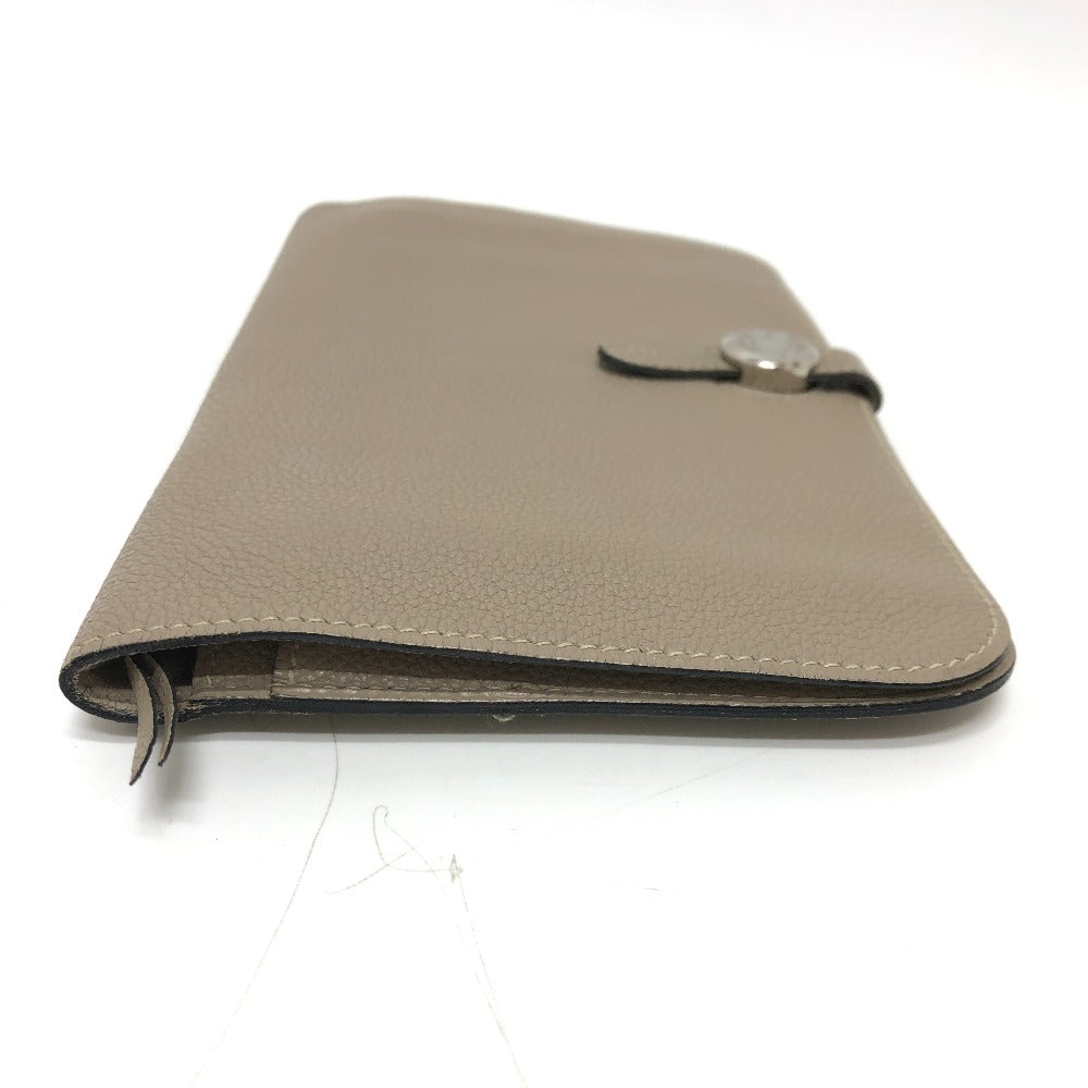 HERMES Long Wallet Purse Togo beige Dogon GM Women Used