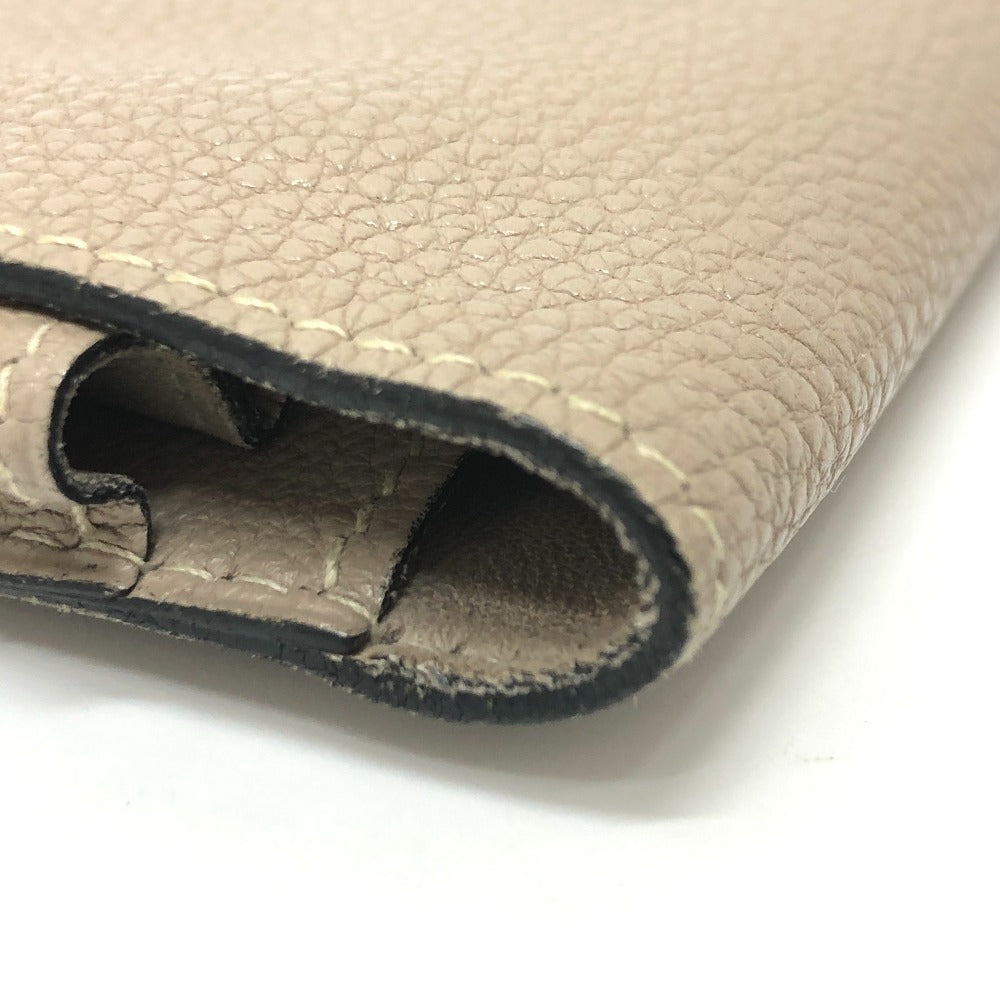 HERMES Long Wallet Purse Togo beige Dogon GM Women Used