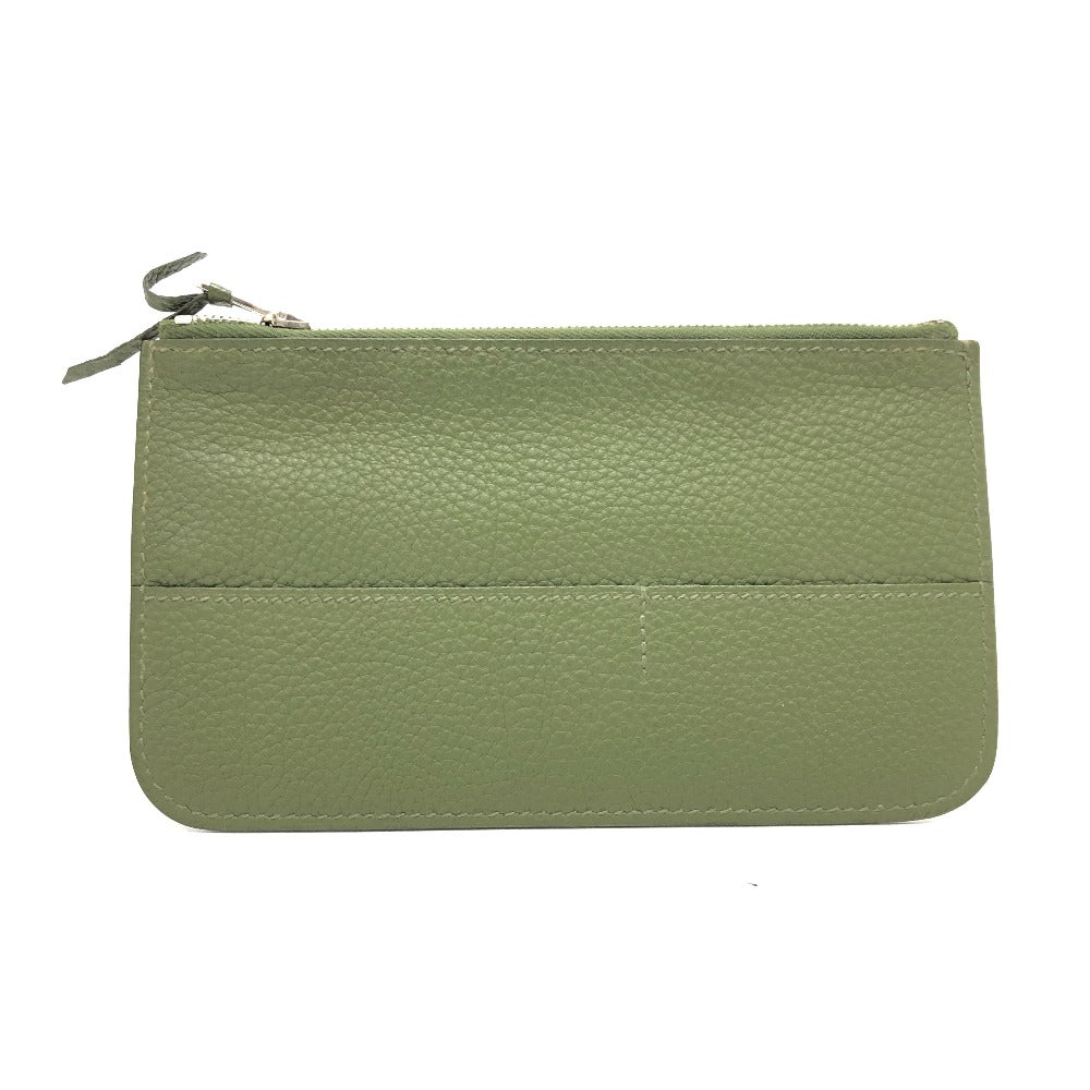 HERMES Long Wallet Purse Togo green Dogon GM Women Used