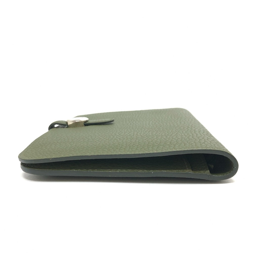 HERMES Long Wallet Purse Togo green Dogon GM Women Used
