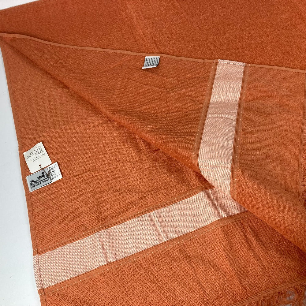 HERMES towel cotton Orange Bath towel Interior Throw Blanket Yachting logo Women Used