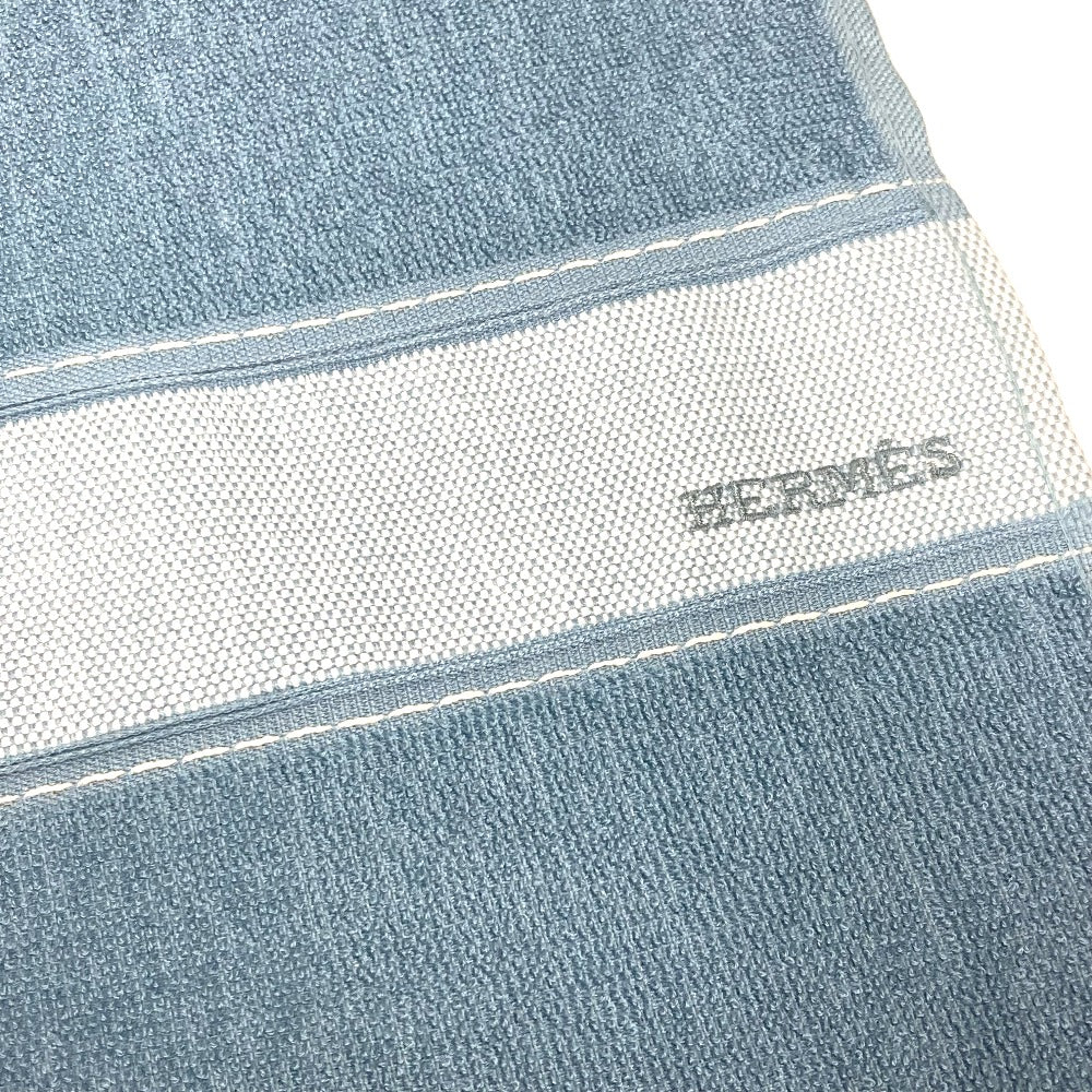 HERMES towel cotton blue Bath towel Interior Throw Blanket Yachting beach towel logo Women Used