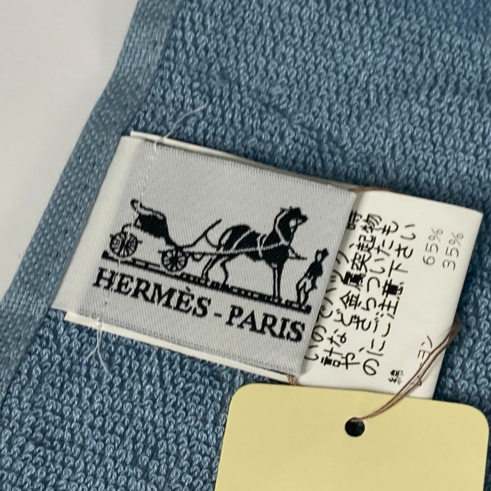 HERMES towel cotton blue Bath towel Interior Throw Blanket Yachting beach towel logo Women Used