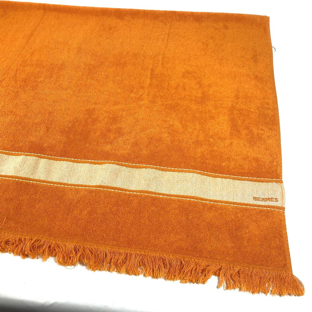 HERMES towel cotton Orange Bath towel Interior Throw Blanket Yachting beach towel logo Women Used