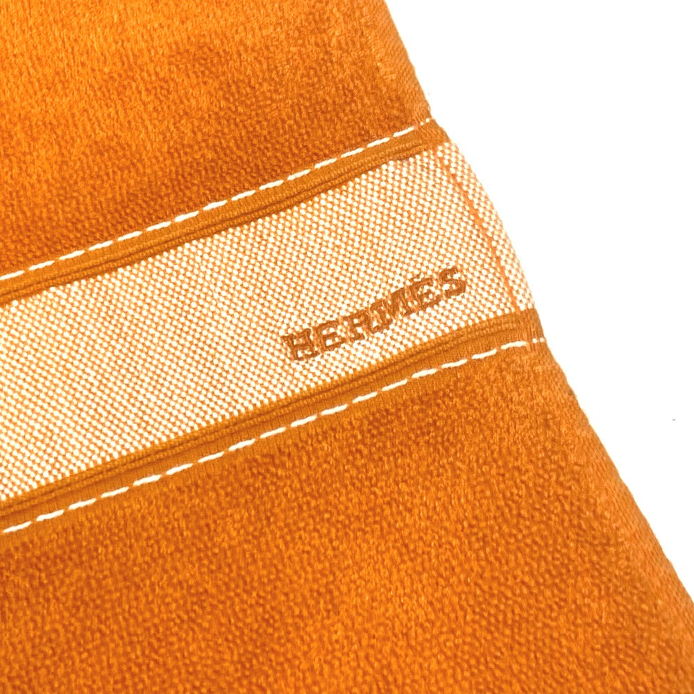 HERMES towel cotton Orange Bath towel Interior Throw Blanket Yachting beach towel logo Women Used