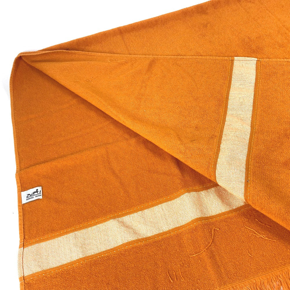 HERMES towel cotton Orange Bath towel Interior Throw Blanket Yachting beach towel logo Women Used