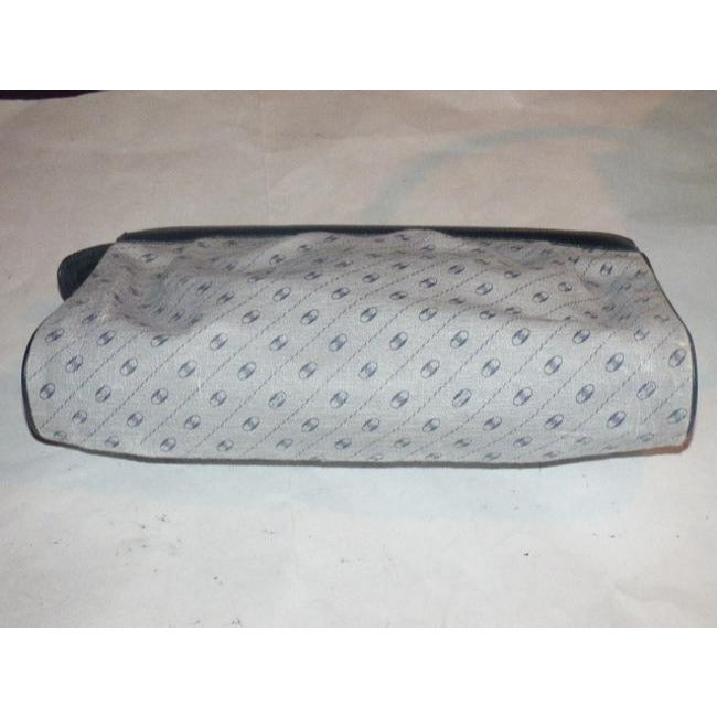 Gucci Anniversary Leather Coated Blue Link Printed Navy Leather Coated Canvas Clutch