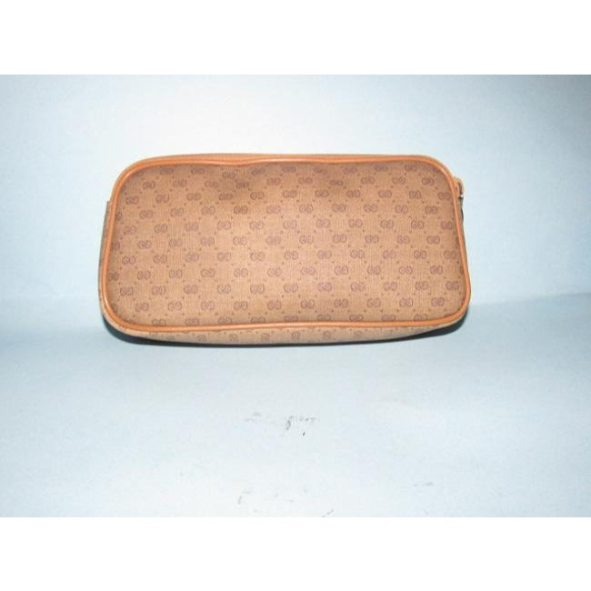 Gucci Vintage Purses Brown Patent Gg Canvas Clutch