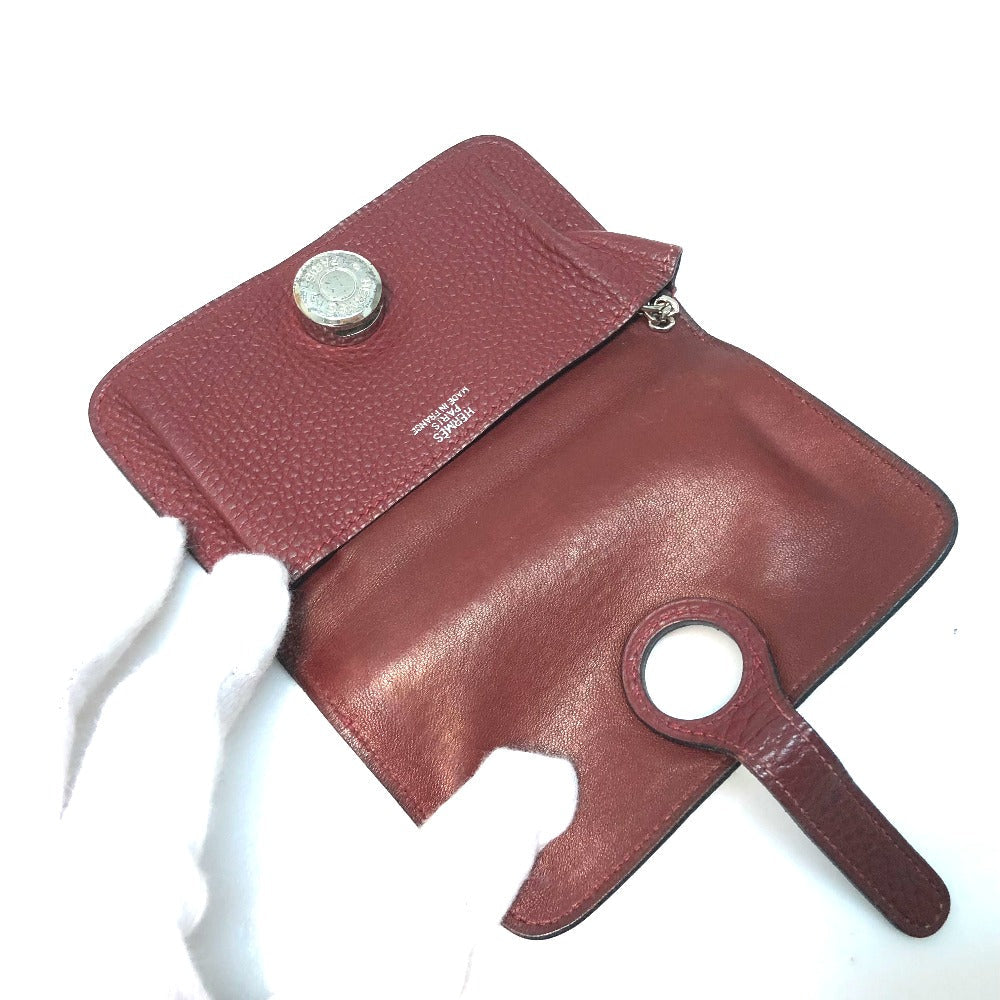 HERMES Coin case Togo Rouge ash Dogon
