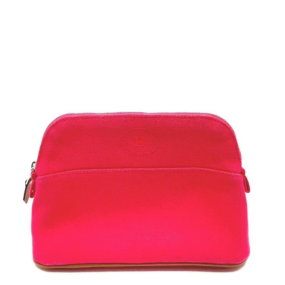 HERMES Pouch canvas pink accessory case Bored pouch 20 Women Used