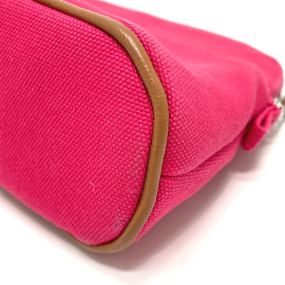 HERMES Pouch canvas pink accessory case Bored pouch 20 Women Used