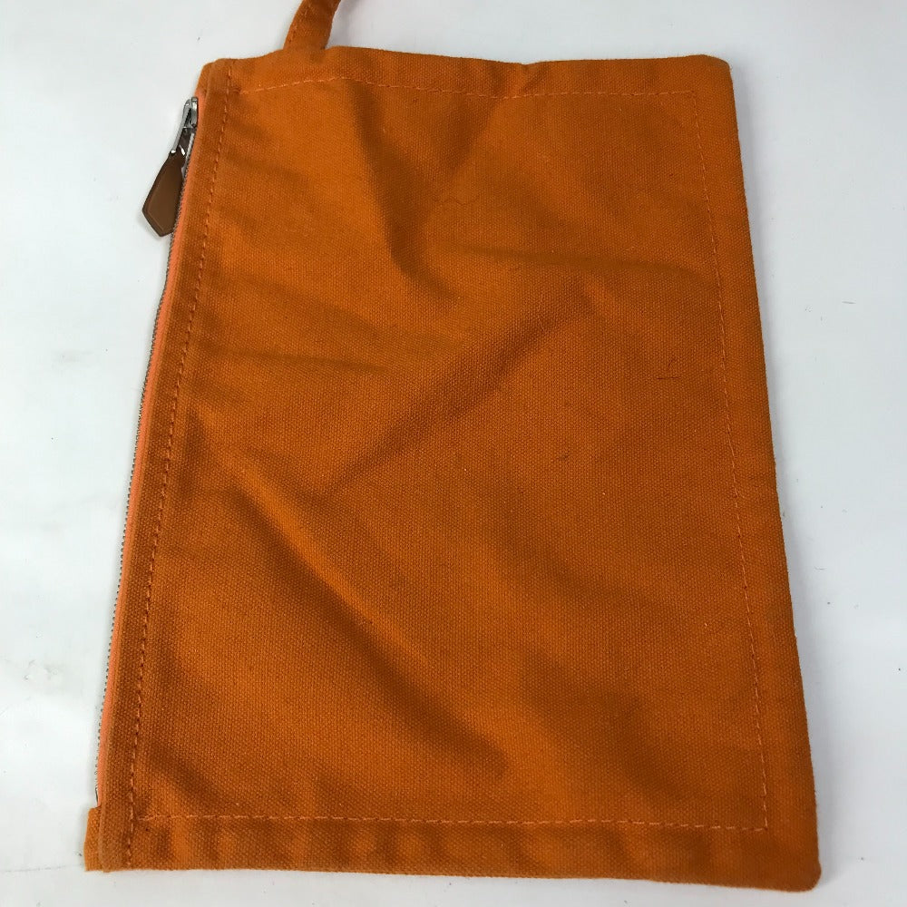 HERMES Tote Bag canvas Orange Handbag Bora Bora PM Cheval Spries Women Used