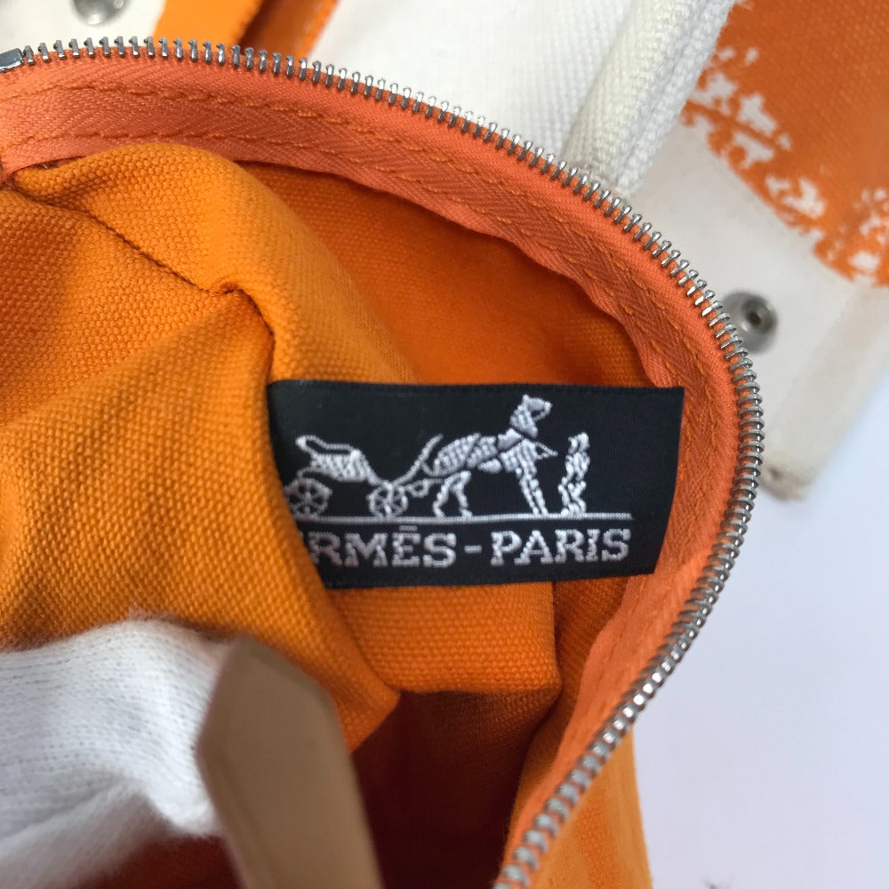 HERMES Tote Bag canvas Orange Handbag Bora Bora PM Cheval Spries Women Used