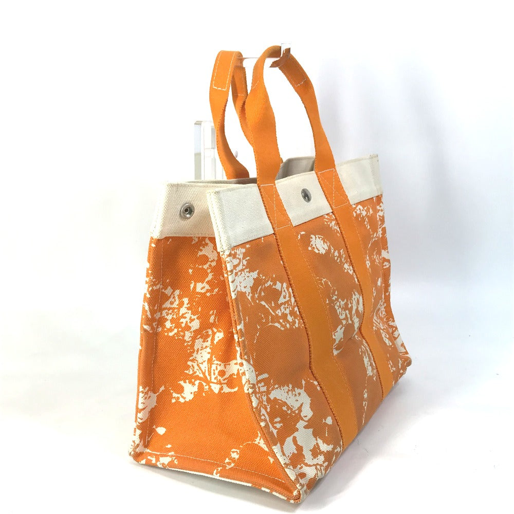 HERMES Tote Bag canvas Orange Handbag Bora Bora PM Cheval Spries Women Used