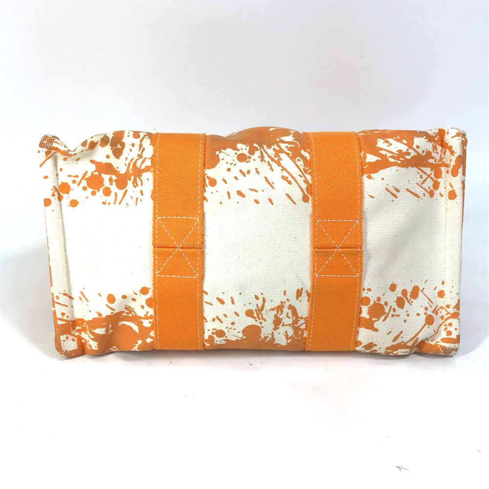 HERMES Tote Bag canvas Orange Handbag Bora Bora PM Cheval Spries Women Used