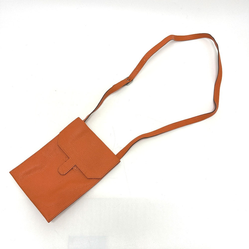 HERMES Shoulder Bag Togo Orange Crossbody bag Amery Women Used