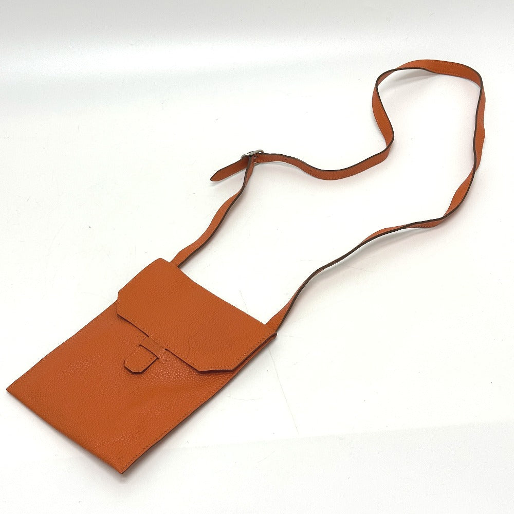 HERMES Shoulder Bag Togo Orange Crossbody bag Amery Women Used