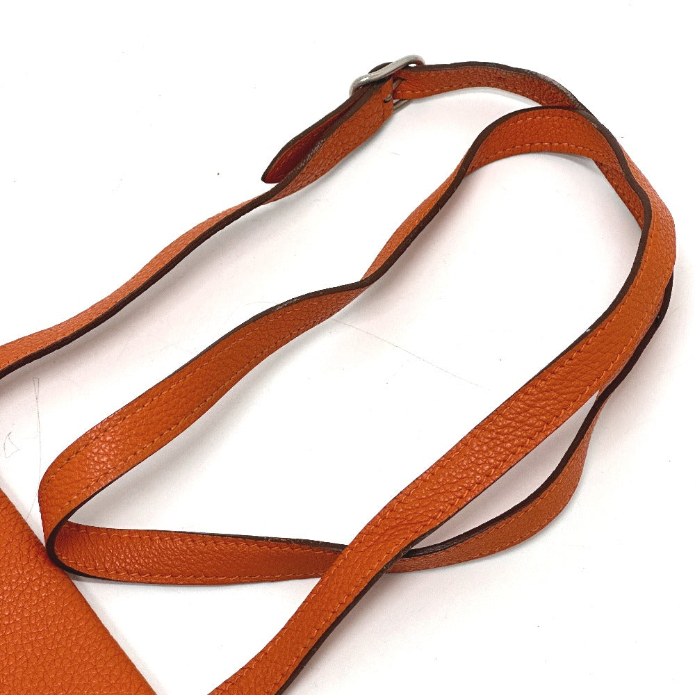 HERMES Shoulder Bag Togo Orange Crossbody bag Amery Women Used