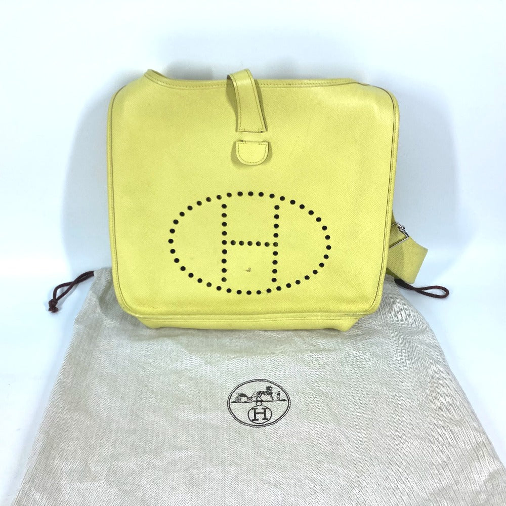 HERMES Shoulder Bag Epsom yellow Crossbody bag Evelyn 3 GM