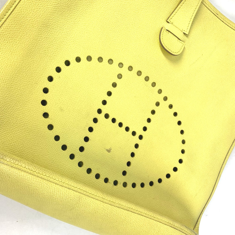 HERMES Shoulder Bag Epsom yellow Crossbody bag Evelyn 3 GM