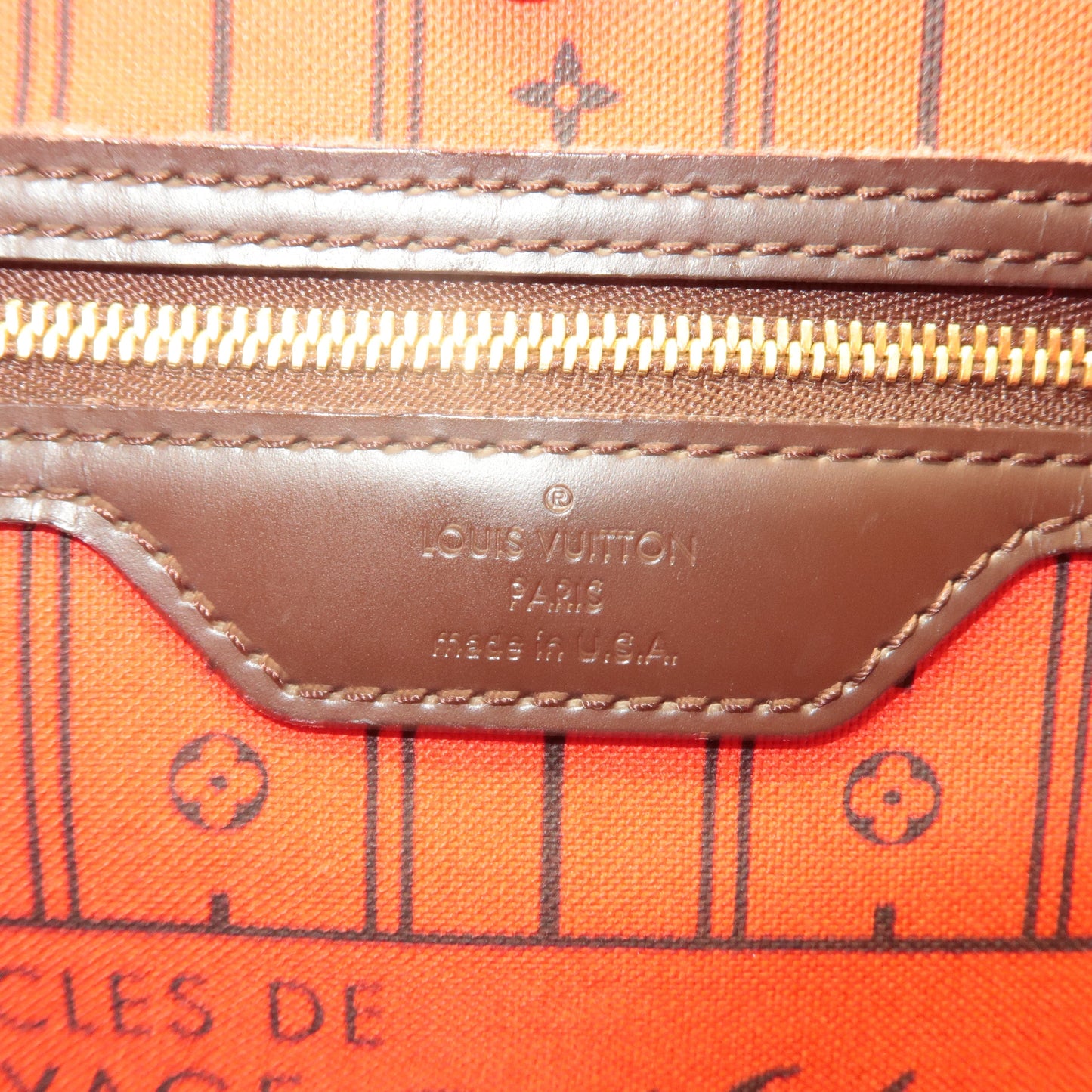 Louis Vuitton Damier Neverfull MM Tote Bag Brown N51105