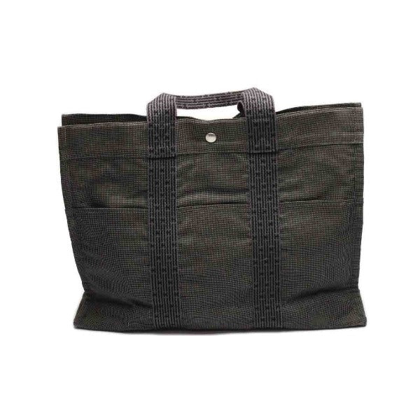 HERMES Tote Bag canvas gray MM Her Line unisex(Unisex) Used