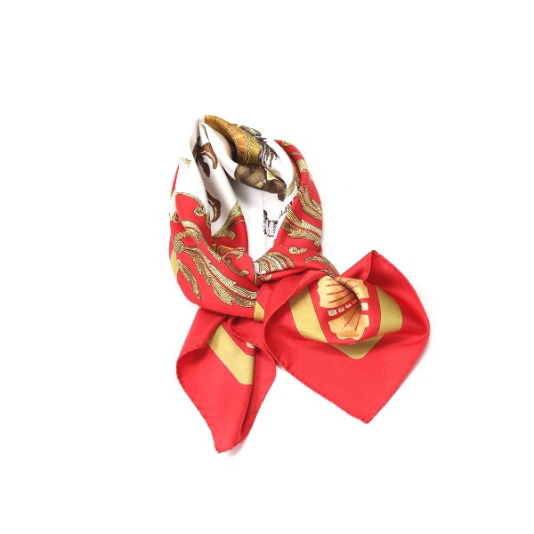 HERMES scarf silk yellow SPRINGS scarf Carre90 Women Used