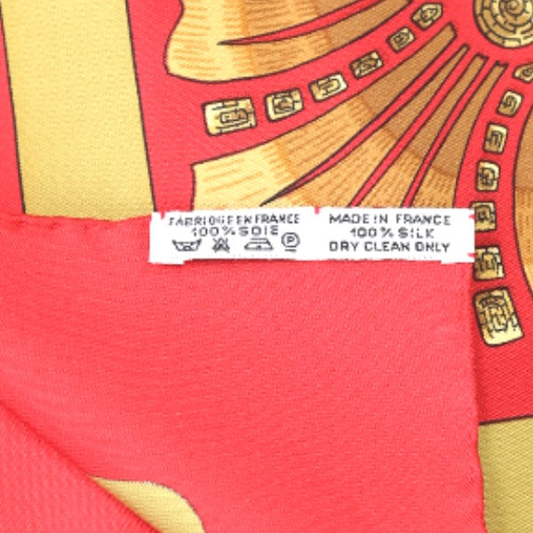 HERMES scarf silk Red Carre90 Cheval Jurc Turkish horse