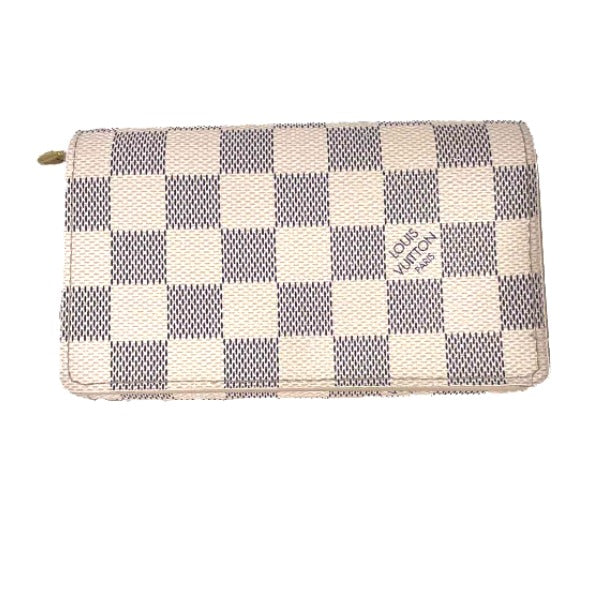 LOUIS VUITTON Bifold Wallet N61744 Damier Azur canvas, leather white Tresol