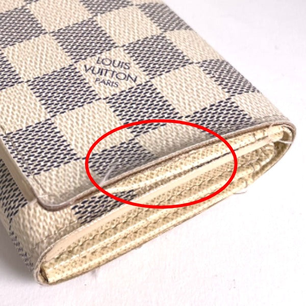 LOUIS VUITTON Bifold Wallet N61744 Damier Azur canvas, leather white Tresol