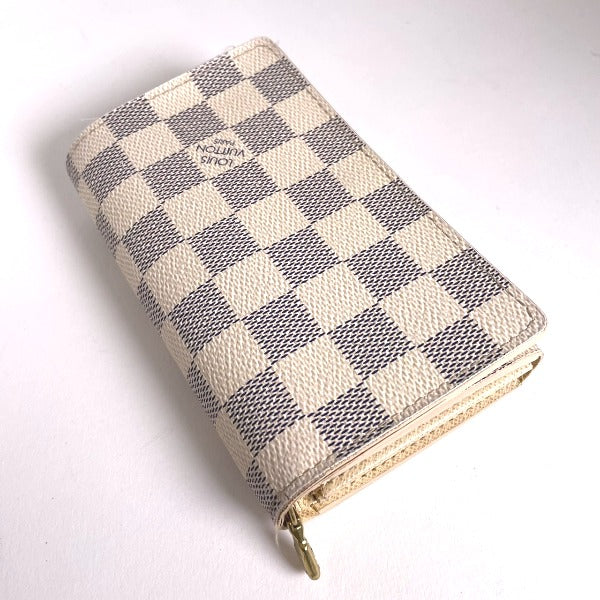 LOUIS VUITTON Bifold Wallet N61744 Damier Azur canvas, leather white Tresol
