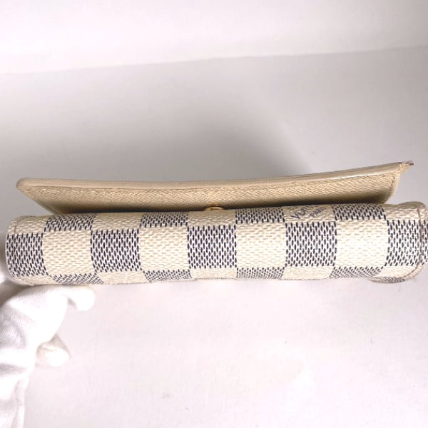 LOUIS VUITTON Bifold Wallet N61744 Damier Azur canvas, leather white Tresol