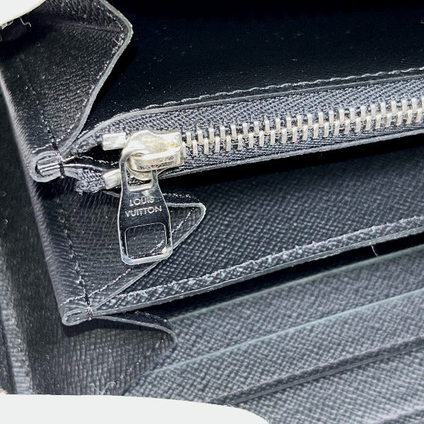 LOUIS VUITTON business bag N41503 Damier Grafitto Canvas Graphite Long Wallet Purse Damier Grafitte Zippy XL mens Used