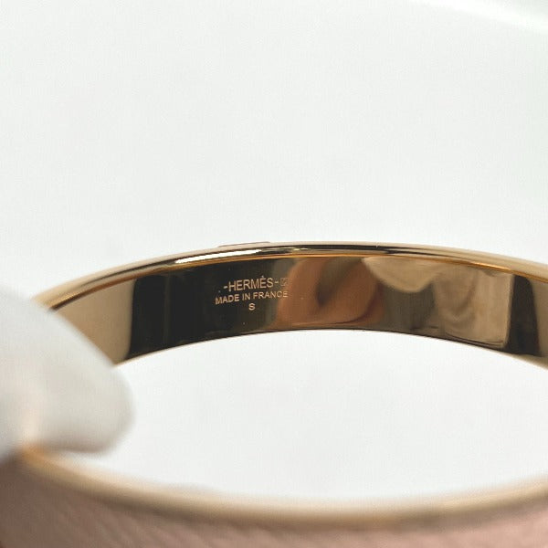 HERMES Bangle leather Pink x Gold bracelet leather Gold Plated Women Used