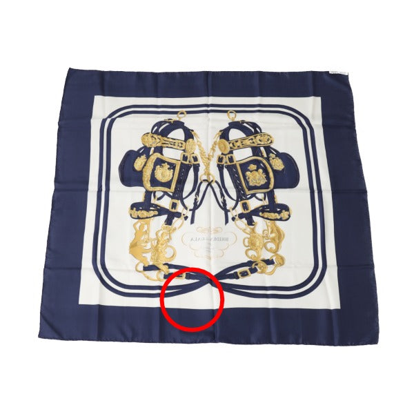 HERMES scarf silk blue Carre90 BRIDES de GALA Women Used