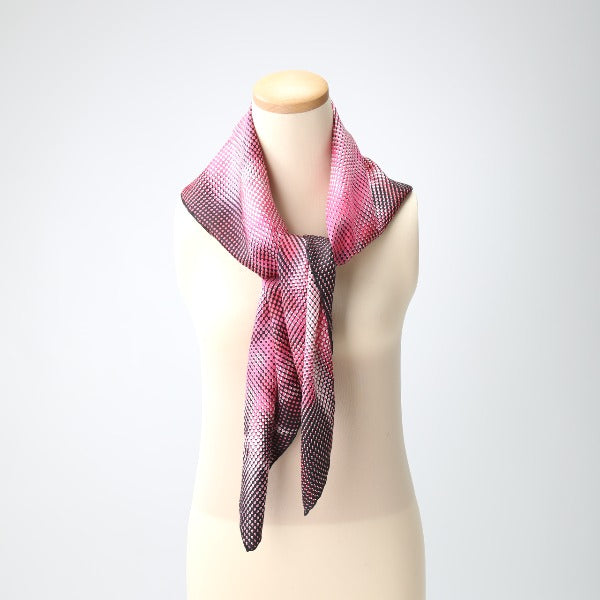 GUCCI scarf silk Pink x Black 100% silk scarf Dot Women Used