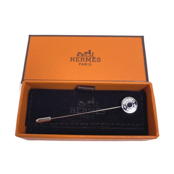 HERMES Other accessories Brass (palladium coated), lacquer Silverx black Hatpin Crude cell Women Used