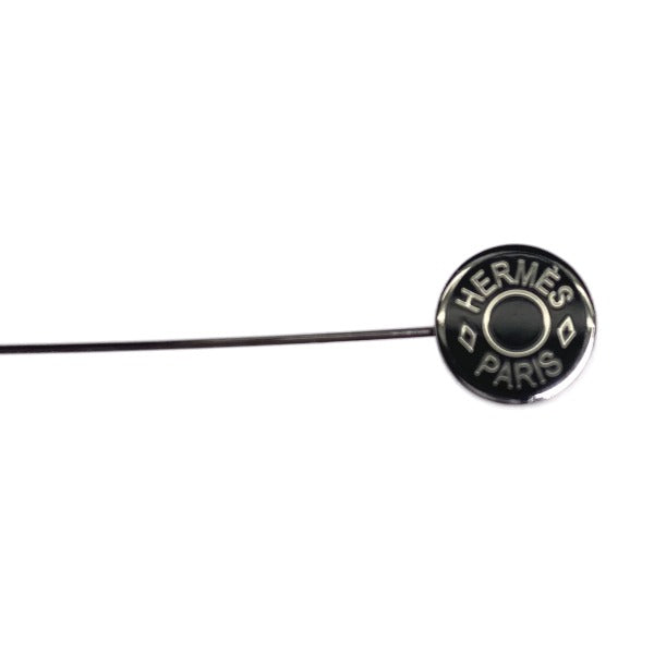 HERMES Other accessories Brass (palladium coated), lacquer Silverx black Hatpin Crude cell Women Used