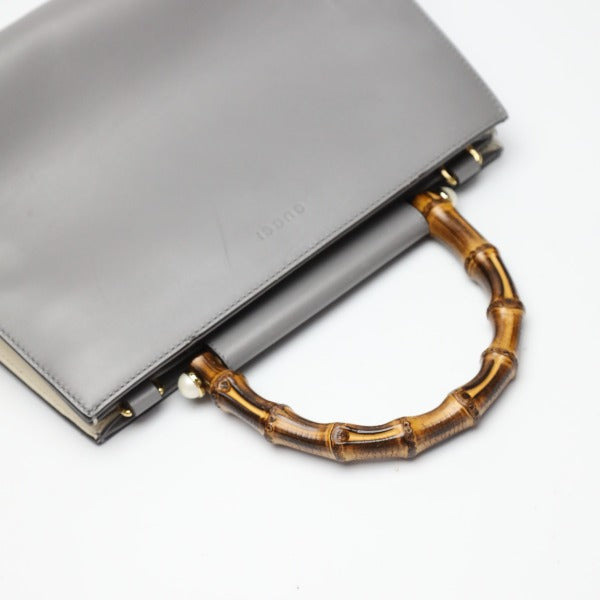 GUCCI Handbag 459076 Bamboo gray 2WAY Bamboo Women Used