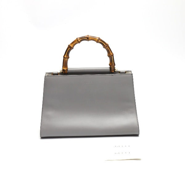 GUCCI Handbag 459076 Bamboo gray 2WAY Bamboo Women Used