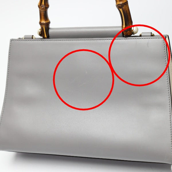 GUCCI Handbag 459076 Bamboo gray 2WAY Bamboo Women Used