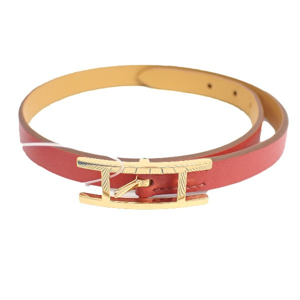 HERMES bracelet Calfskin leather Sanguine Beapi de Bourtour Taderakto Sanguine Women Used