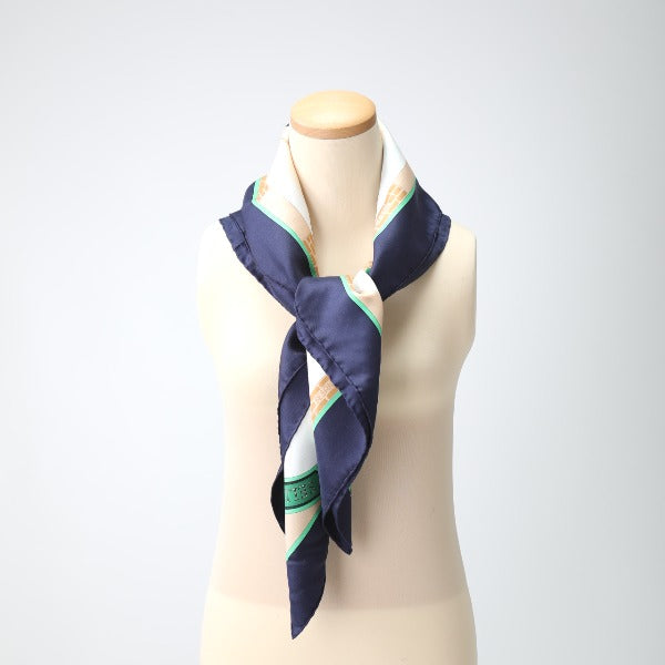 HERMES scarf silk Navy LES HARAS NATIONAUX Carre90 Carre90 Women Used