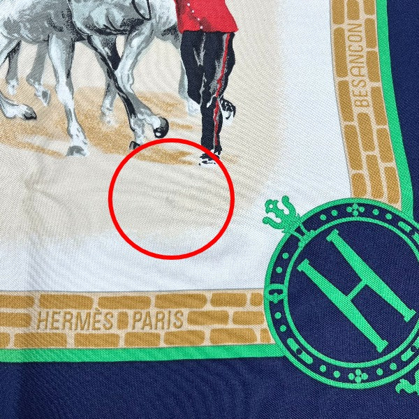 HERMES scarf silk Navy LES HARAS NATIONAUX Carre90 Carre90 Women Used