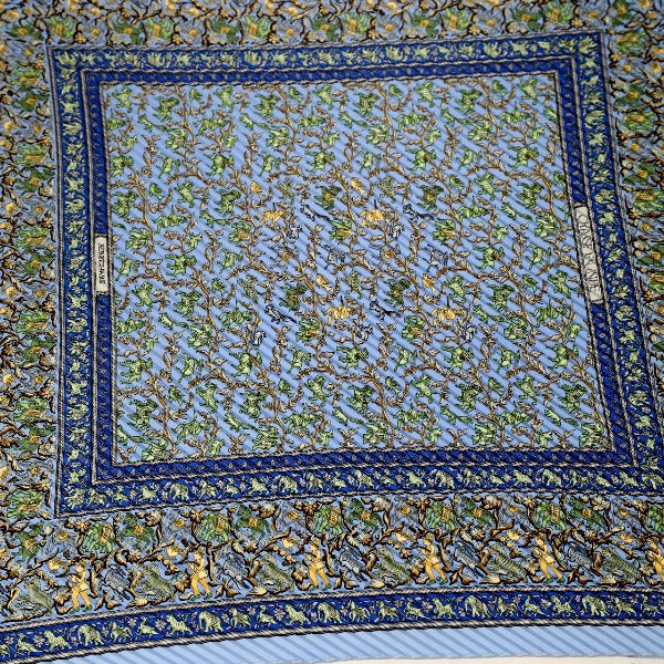 HERMES scarf silk blue 100% silk Pleated Women Used