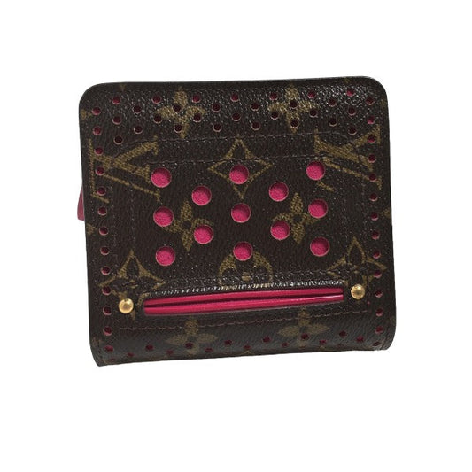 LOUIS VUITTON Bifold Wallet M95188 Monogram Perfo Fuchsia Zip Around Monogram Perfo Two fold wallet Women Used